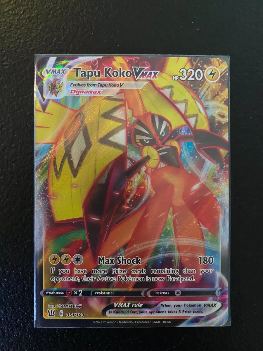 Tapu Koko VMAX 051/163 - Holo Ultra Rare - Battle Styles 2021 - Pokemon  Card