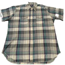 Vintage Panhandle Slim Pearl Snap Shirt Men  s 18.5 Plaid Ranch Western Cowboy US