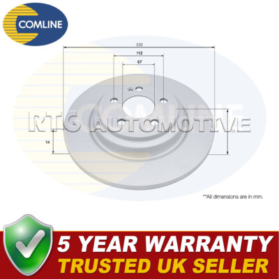 Comline Rear Brake Disc Fits Mercedes GLE 2018- 2.0 D 2.9 + Other Models #1