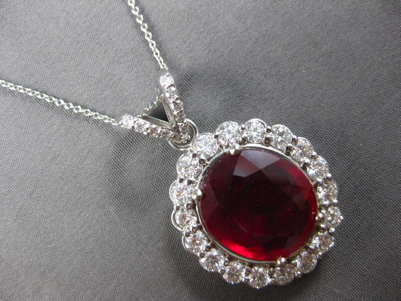 EXTRA LARGE 13.79CT DIAMOND & AAA RUBY 14KT WHITE… - image 9