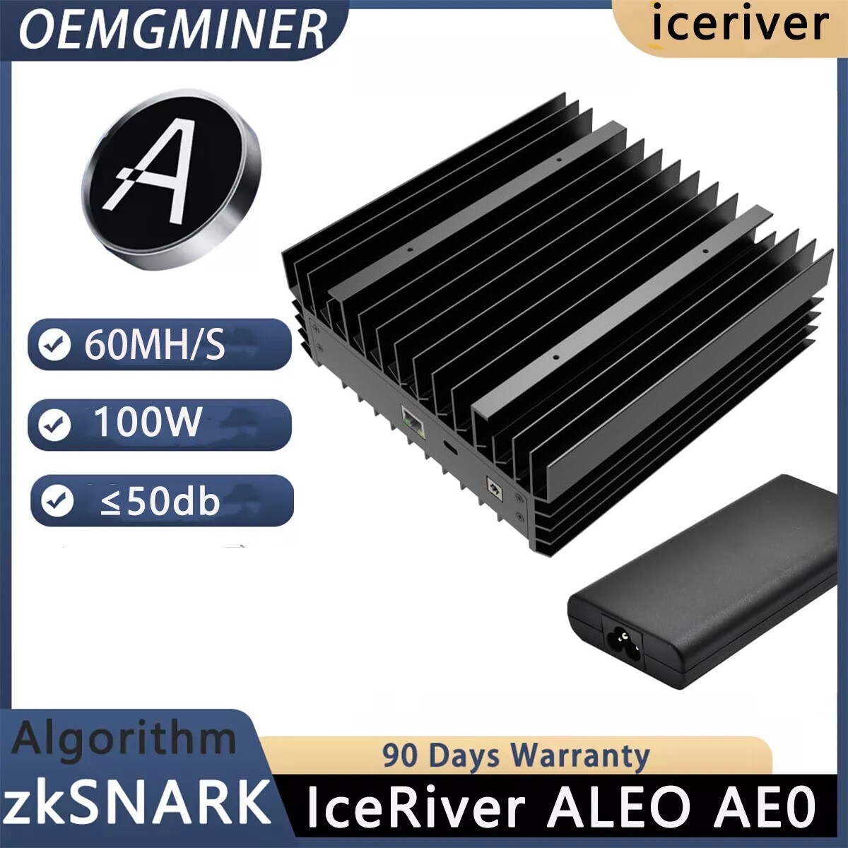 NEW ICERIVER AE0 ALEO Miner 60MH/s 100W zkSNARK Algorithm Ship in April  2025 | eBay Australia