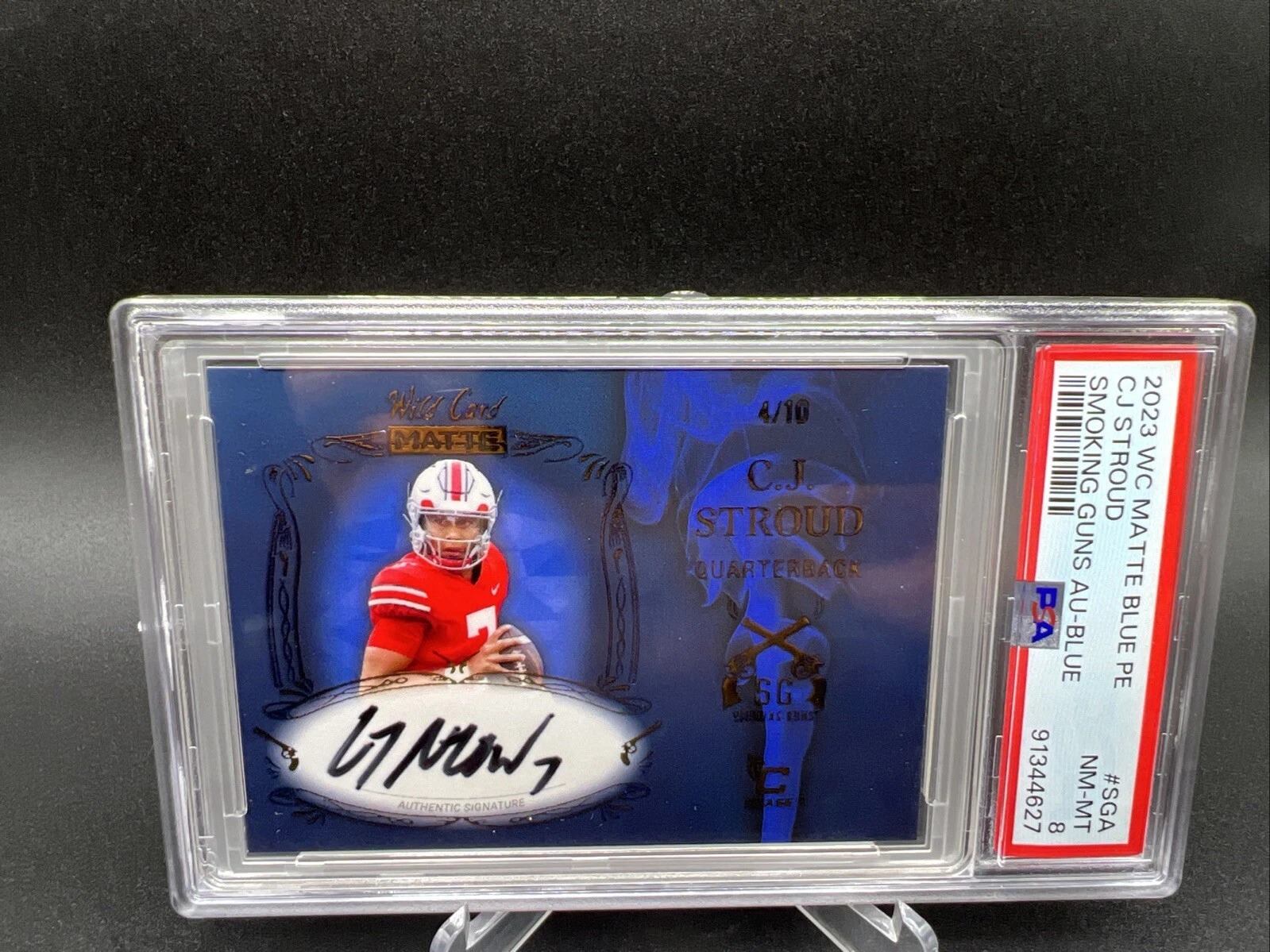 CJ Stroud Wild Card Matte Blue Premium Edition Smoking Guns Autographs #SGA Blue