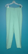 NOS Vtg 80s Beeline Fashions Dusty Green Poly Gabardine High Waist Pants 30" W