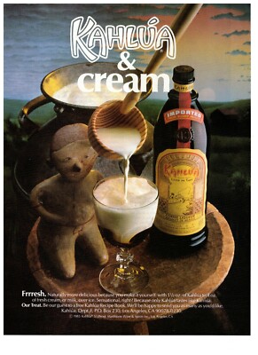 Kahlua & Cream Coffee Liqueur 1985 Vintage Print Advertisement