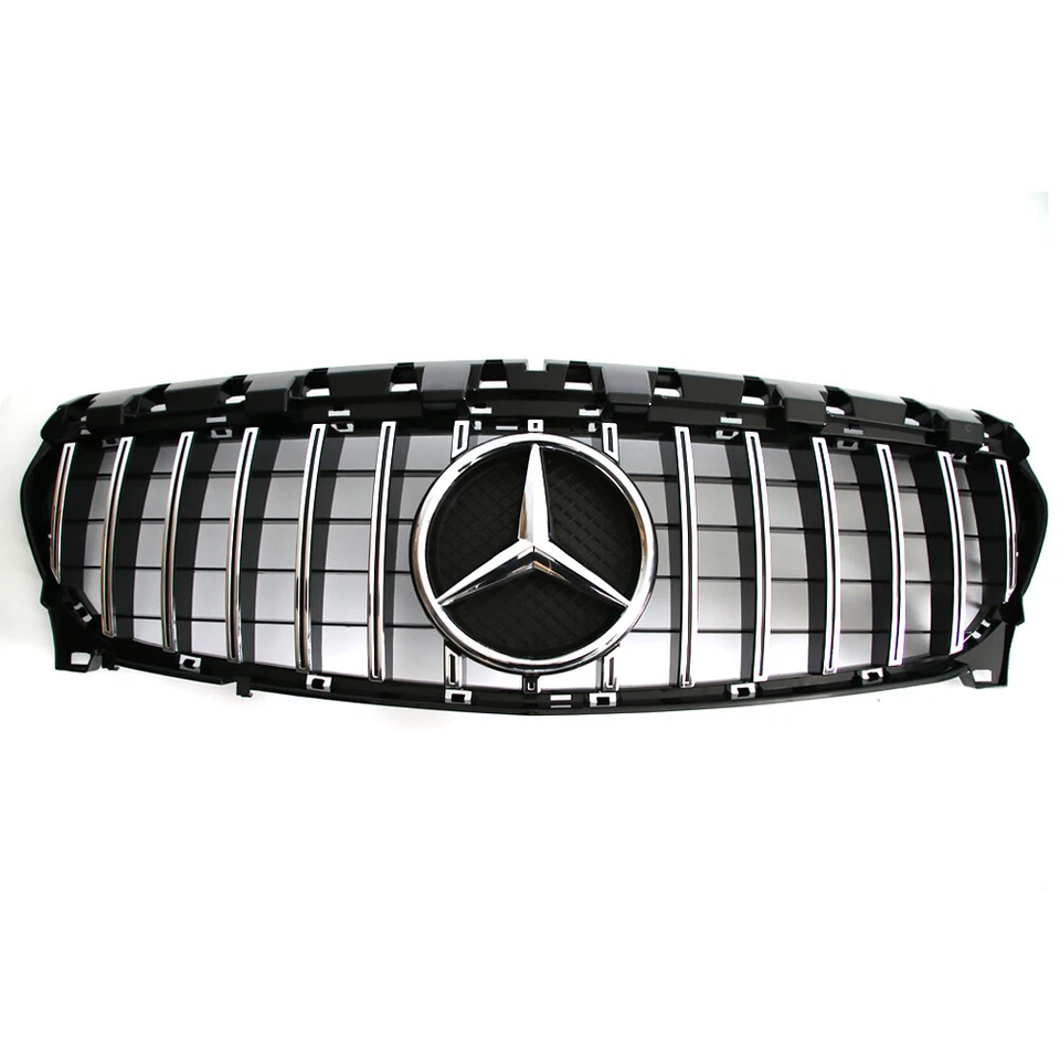 Chrom Front Grille w/Emblem Grill For Mercedes Benz 2013-2019 W117 CLA200 CLA250 Foto 2 de 4