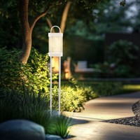 AußEnstehlampe Wegelampe Gartenleuchte Laterne Weiß Led Terrassenleuchte H 100Cm