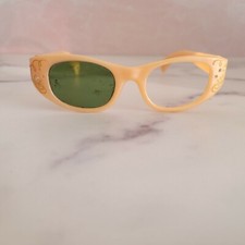 Vintage Cat Eye Peach Sunglasses Toddler Jewel Baby Girl