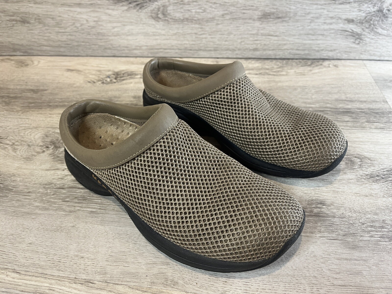 Scarpe zoccoli Merrell Taupe beige marrone chiaro rete slip on moc mule US donna 7