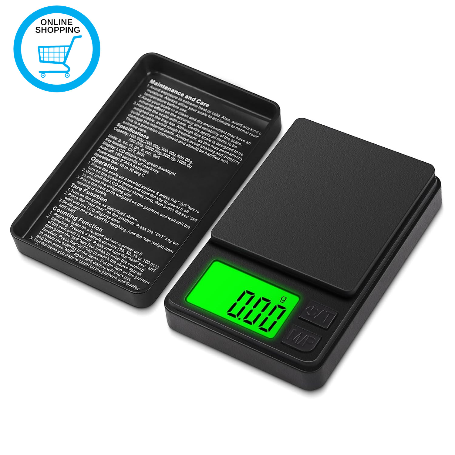 0.01G/1000G Digital Kitchen Scales, Precision Pocket Scales with LCD Display and