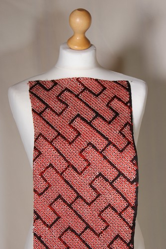 vintage Japanese silk shibori fabric artisan hand tie dye red brown dot 6 - Picture 9 of 24