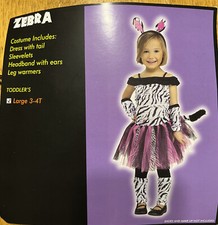 Child Costume, Pink Zebra, Tutu Costume, Size 3T-4T, B1D12