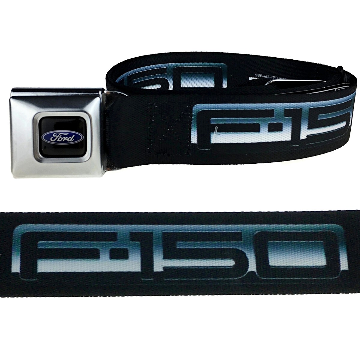 Ford Seatbelt Belt – Black/White, Adjustable 24-38 Inch, Officially Licensed - View #8