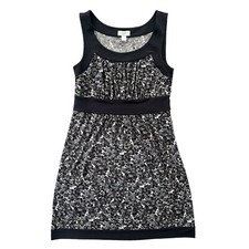 Ann Taylor Loft Womens Medium Gray Abstract Dot Pattern Stretch Tank Shift Dress