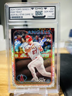 mike trout graded cards 2024 Topps Series 1 Mike Trout ASG SP GMG Graded 10 Gem Mint