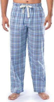 Men's Sleep Pajama Pants Relaxed Fit Drawstring Waist Printed Poplin Lounge Bott