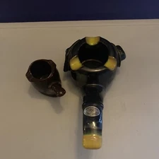 Vintage Japan Pipe Shaped Ceramic Ashtray With Small Bonus Pipe