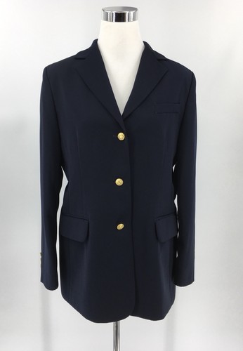 LL Bean Womens Navy Classic Blazer 12R 