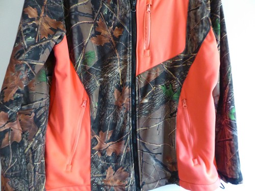 Trail Crest Womens XL Mossy Oak and Bright Orange Soft Shell Outdoor Jacket - Picture 5 of 6