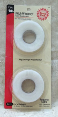 Dritz Stitch Witchery Fusible, 5/8'' X 5/8 Inch X 20 Yards 2-Pack) White Unopened