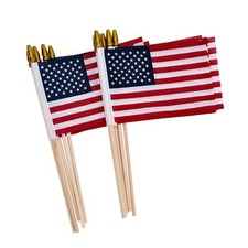 12 Pack Small American Flags Small US Flags/Mini American Flag on Stick 4x6 Inch