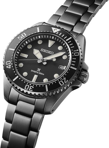 Seiko Prospex SBDJ065 BLACK Solar Diver 200m Stainless Steel Men Watch NEW BOX - Picture 3 of 6