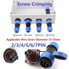 IP68 Wasserdichter Luftfahrt Stecker 2-7Polig 6-12mm Kabel Draht Schraub Crimpen