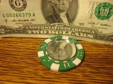 MIRROR Reflection Dice design Poker Chip,Golf Ball Marker,Card Guard Green/White