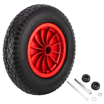 CICMOD Schubkarrenrad Rad pannensicher Ersatzrad Vollgummi mit Achse Reifen 4.80/4.00-8