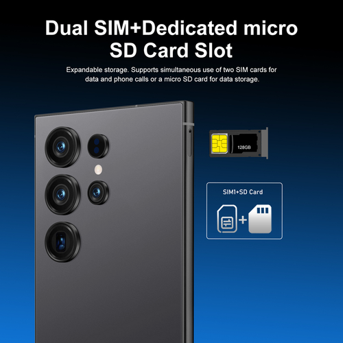 New S24 Ultra Factory Unlocked 7.3" Smartphone 5G Android 13 RAM 6GB ROM128G Gif - Picture 18 of 26