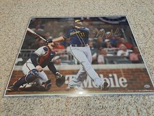 MILWAUKEE BREWERS ROWDY TELLEZ GOLD AUTOGRAPHED 16X20 HOMERUN SWING PHOTO PROOF
