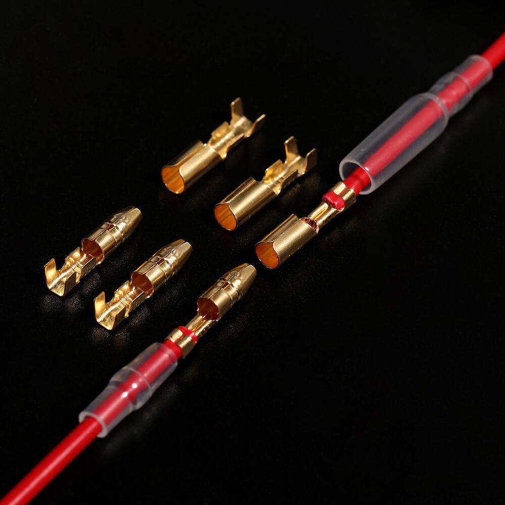 50 Set Motorrad Rundstecker Rundsteckhülsen Kabelschuh Mit Isolierung Sets 4mm R - Foto 13