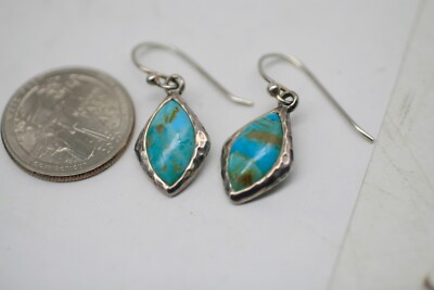 Vintage Sterling Turquoise Dangle Earrings by Barse A11