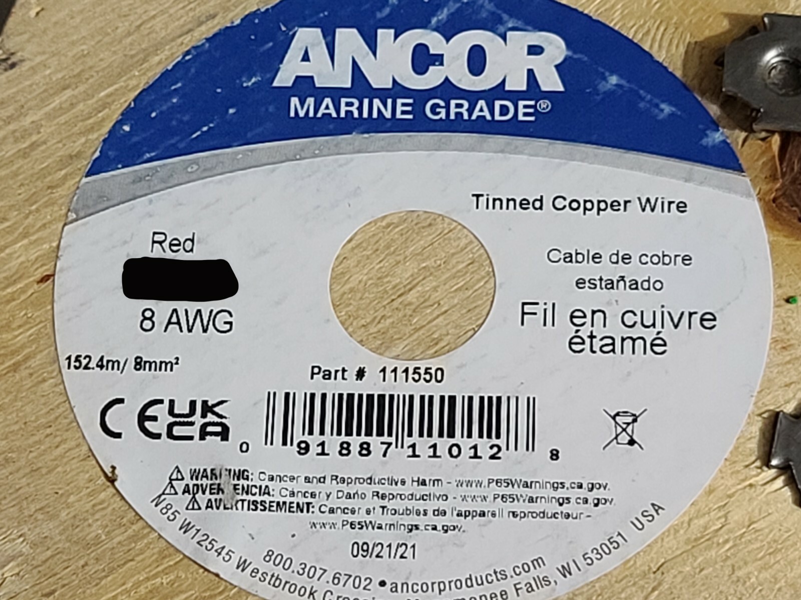 Ancor Cavo In Rame Stagnato - 0000 AWG (107 Mm²), Rosso, 25 Piedi (7,62 M), Per Elettronica Ed Energia - 2