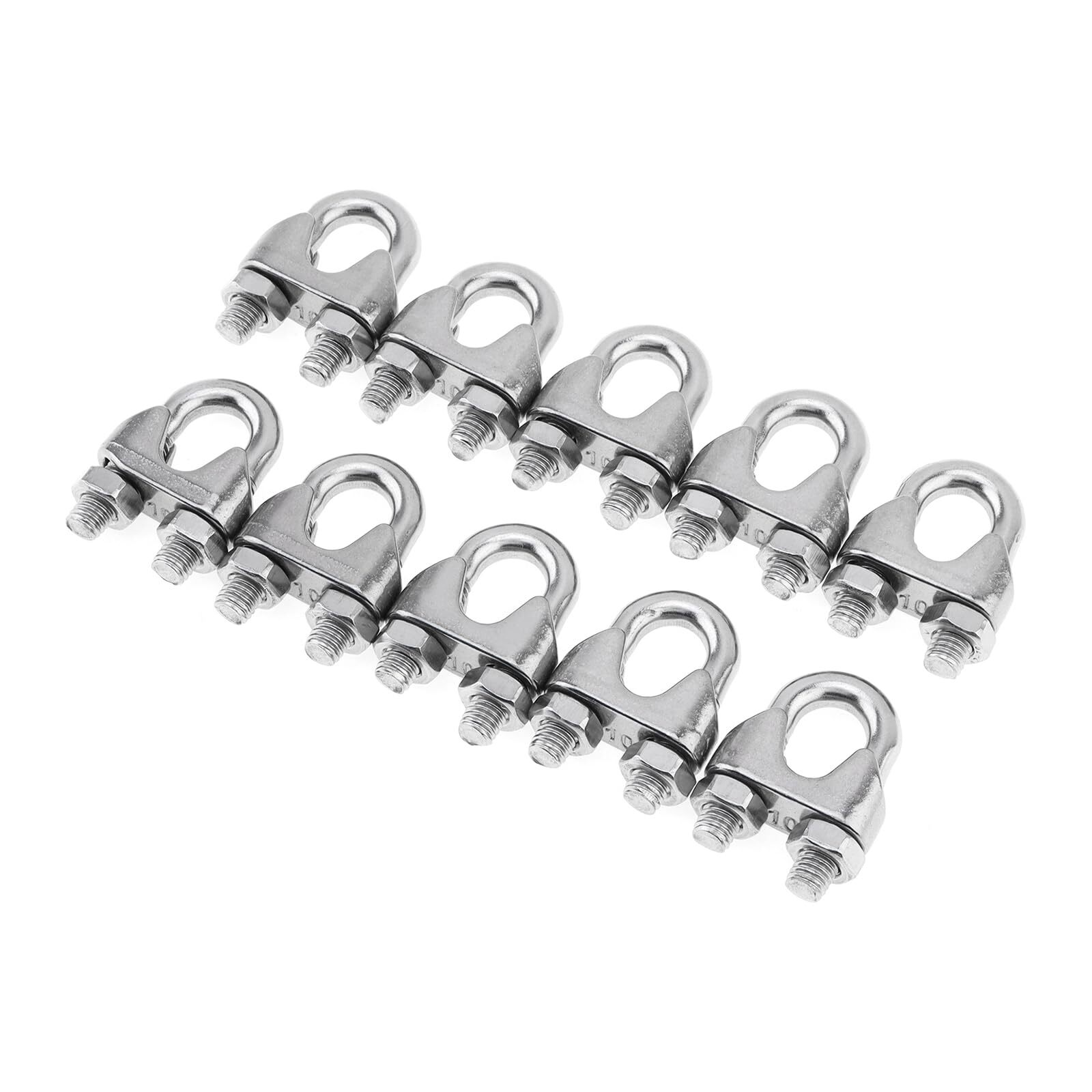 10 PCS M10 3/8 inch Wire Rope Clamps 304 Stainless Steel Heavy Duty Clips