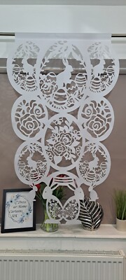Rechts Links Mitte Osterhase Deko Panel Fensterdeko 70/125cm