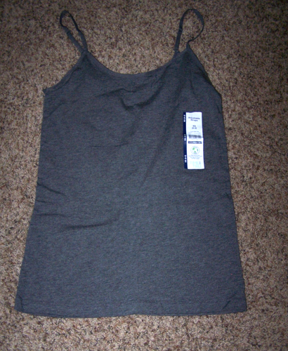Time and Tru XS (0-2) Grey Adjustable Straps Cami Tank Top