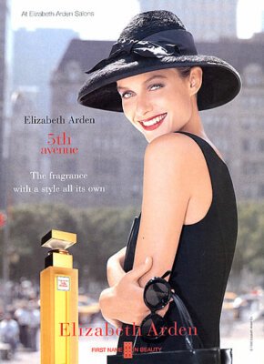 1998 Elizabeth Arden perfume Amber Valletta 5th Avenue 1-page MAGAZINE AD