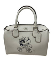 COACH Disney X Coach Rowan Satchel Minnie Mouse Boombox Leather Ivory Off White