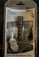 Image of Draper Expert Cree LED Aluminium Torch.81111. Takes 2x AA Battery.