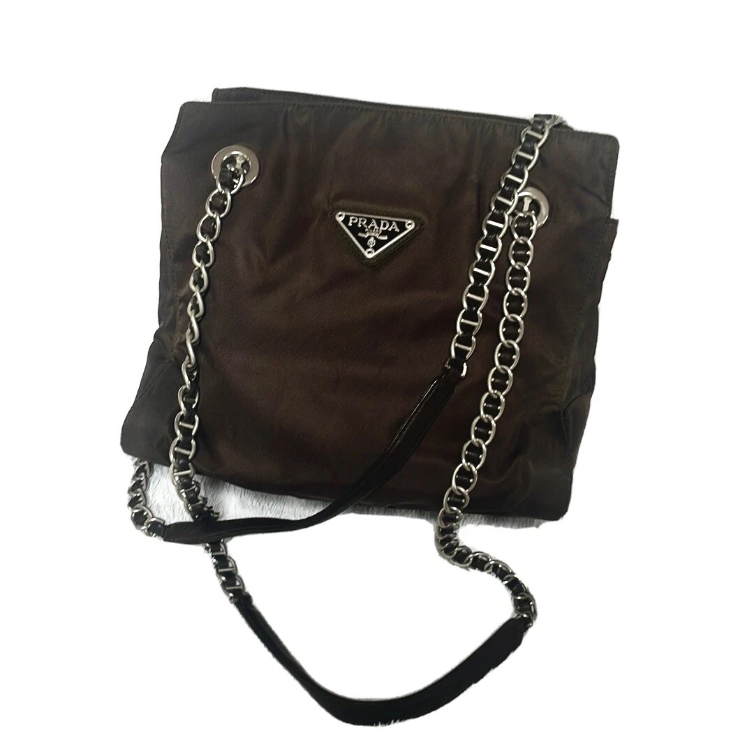 Prada Silver Chain Purse Bag