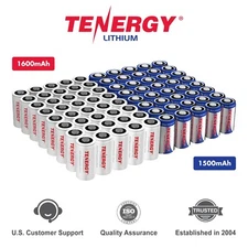 Tenergy CR123A 3V Lithium Non Rechargeable Batteries CR17345 DL123 EL123 Lot