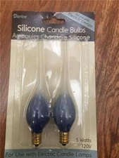 Blue Silicone 5 watt double pack candle light bulbs candelabra base