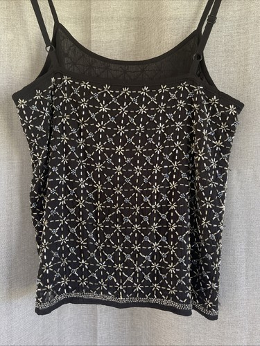 Topshop Ladies Fully beaded Cami.Sz10. Black Evening. Club. Cocktail - Picture 6 of 10