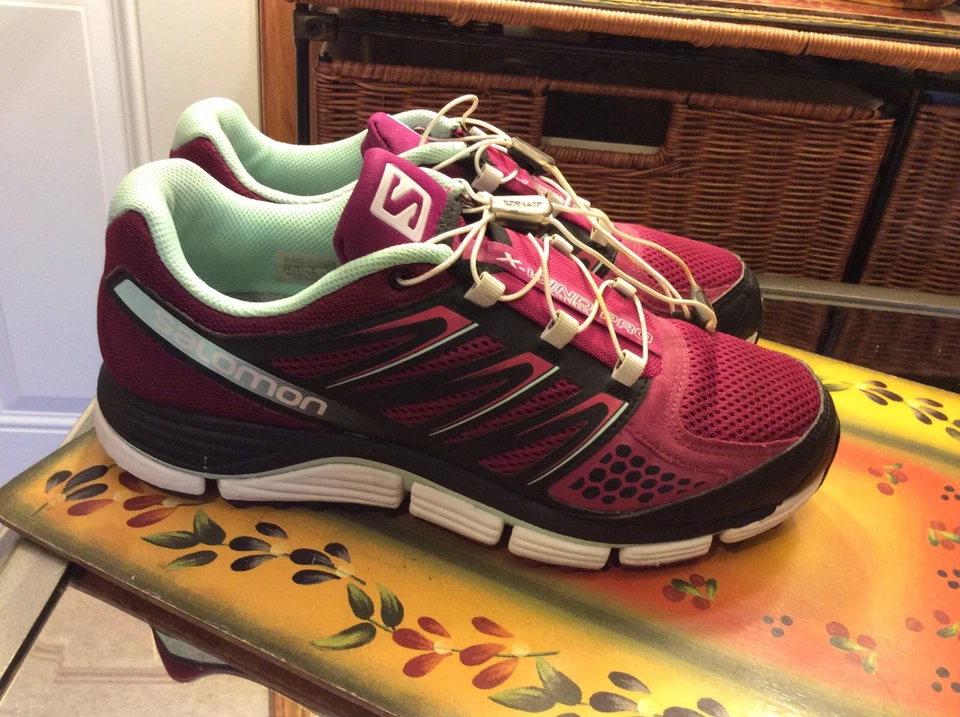 SALOMON женщин работает Trail туфли кроссовки фиолетовый Aqua размер 9 X ветра Pro - Изображение 3 из 4