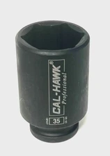 35MM x 1/2" Dr Deep Impact Socket 6-Point, Made of CR-MO and Taiwan, BSSM435