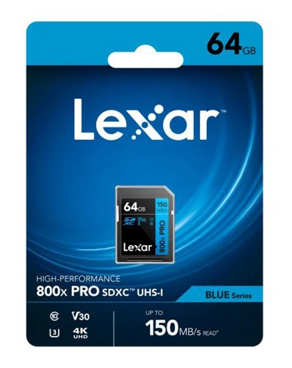 Lexar 64Gb SDXC PRO UHS-1 V30 U3 4K 150MB/s 800x Memory Card UHD (UK Stock) BNIP - Image 3 of 4