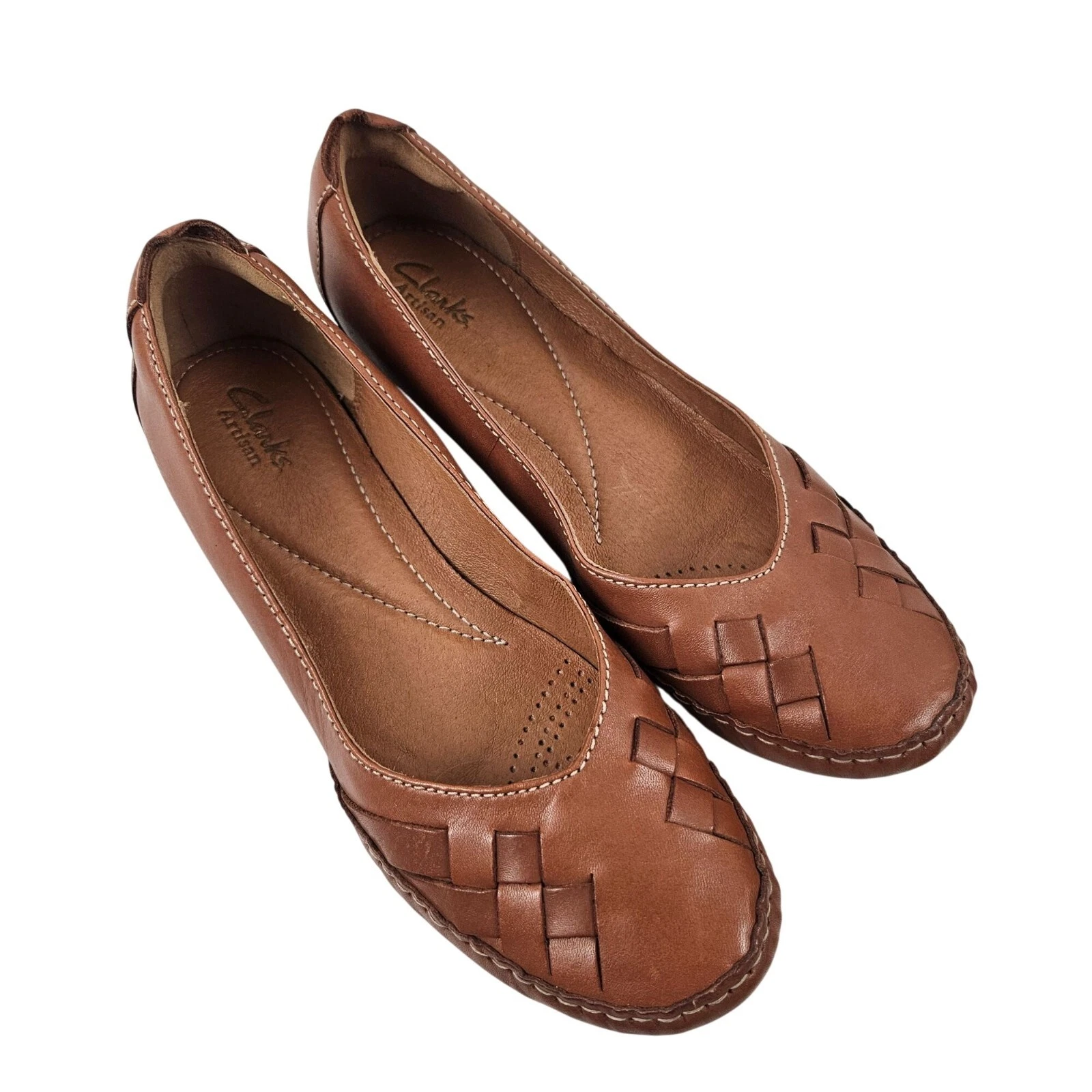 Scarpe Clarks Artisan da donna taglia 8 5 M mocassini in pelle marrone basse