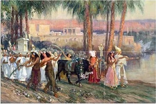 Egyptian Procession People Tile Mural Kitchen Bathroom Backsplash Marble Ceramic