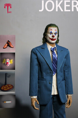 XT001 1/6 Male Joaquin Phoenix Joker Clown Blue Suit 12in Action