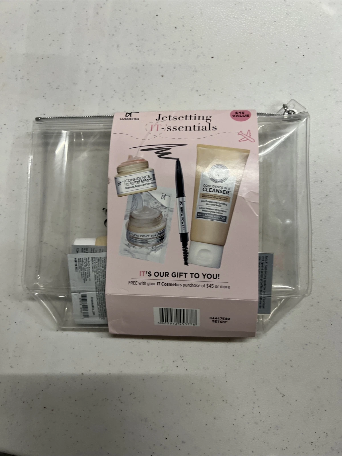 It Cosmetics Jetsetting Travel Confidence Eye Cleanser Cream Brows 5 Piece Kit